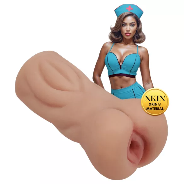 XKIN Naughty Nurse Trixie - ρεαλιστικός κόλπος-ανδρικό ομοίωμα (φυσικό χρώμα)