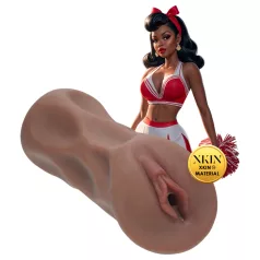  ΧΚΙΝ Cheerleader Cherry - ρεαλιστικός ανδρικός αυνανιστής σε σχήμα αιδοίου (σκούρο φυσικό χρώμα)