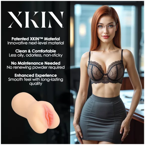 XKIN Amber Blowfiled - ρεαλιστικός ανδρικός αυνανιστής σιλικόνης (φυσικό χρώμα)