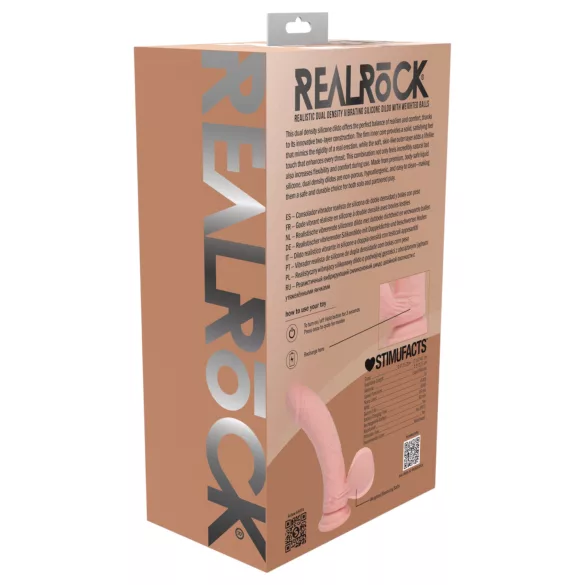 RealRock - δονητής διπλής πυκνότητας με ρεαλιστική υφή (στο χρώμα του δέρματος) - 15 εκ.