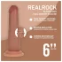 RealRock - ρεαλιστικό dildo διπλής πυκνότητας (μαυρισμένο) - 15,5 εκ.