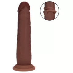   RealRock - ρεαλιστικό dildo διπλής πυκνότητας (καφέ) - 18,5 εκ.