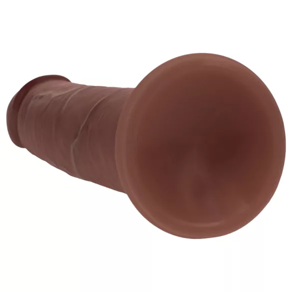 RealRock - ρεαλιστικό dildo διπλής πυκνότητας (καφέ) - 18,5 εκ.