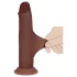 RealRock - ρεαλιστικό dildo διπλής πυκνότητας (καφέ) - 18,5 εκ.