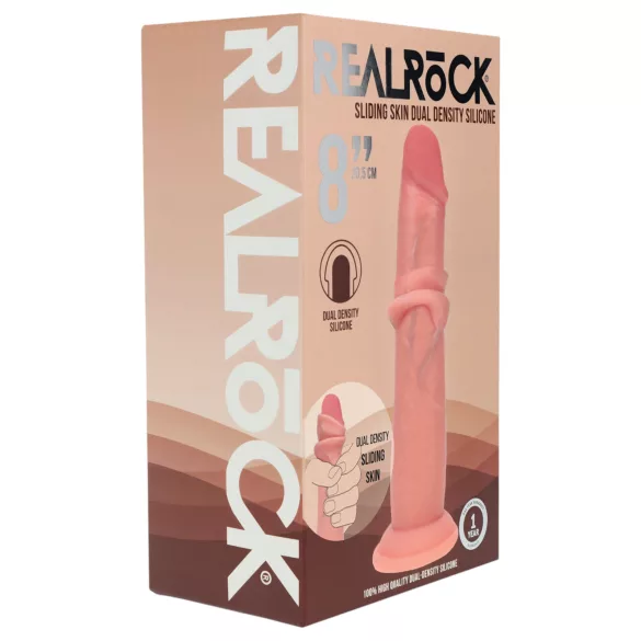 RealRock - ρεαλιστικό διπλής πυκνότητας dildo (στο χρώμα του δέρματος) - 20,5 cm