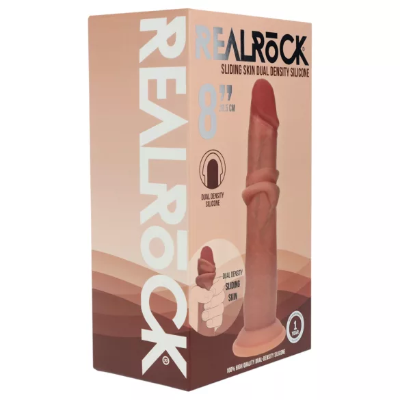 RealRock - ρεαλιστικό ομοίωμα πέους διπλής πυκνότητας (μαυρισμένο) - 20,5 εκ.