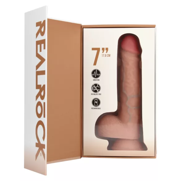 RealRock - δονητής με βεντούζα - ρεαλιστικός δέρμα - 18cm