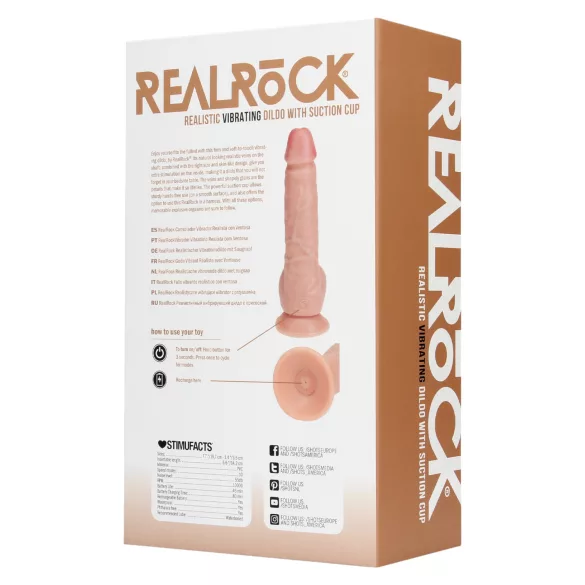 RealRock - δονητής με βεντούζα - ρεαλιστικός δέρμα - 18cm
