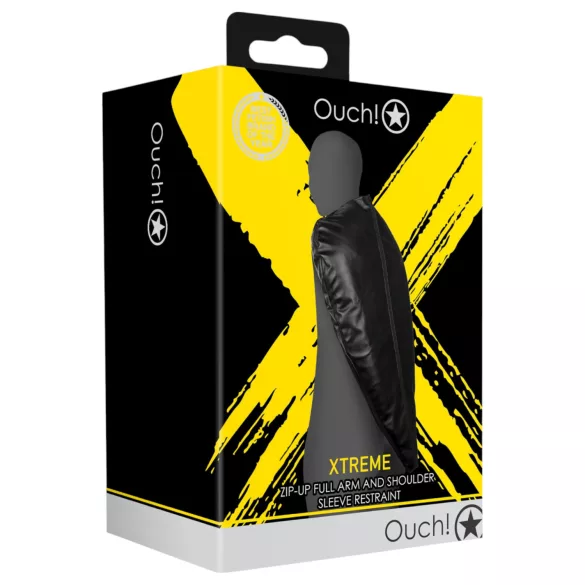 Ouch! - δετάρια χεριών πίσω - δερμάτινα - μαύρο