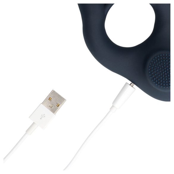 Loveline - δαχτυλίδι πέους με δόνηση & διέγερση κλειτορίδας - γκρι