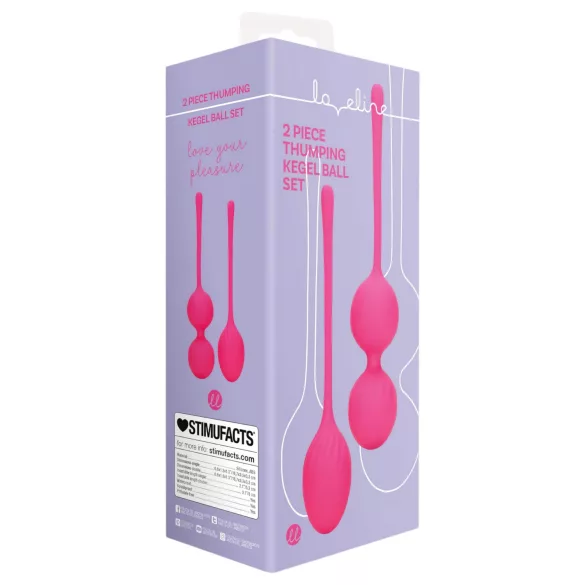 Loveline - σετ με βάρος κολπικές μπάλες kegel - 2 τεμάχια - ροζ
