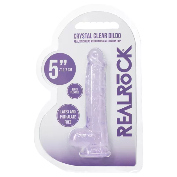 RealRock - ρεαλιστικό ομοίωμα πέους με όρχεις (μωβ) - 12,7 cm