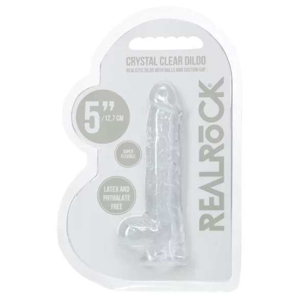 RealRock - ρεαλιστικό dildo με όρχεις (διάφανο) - 12,7 εκ.