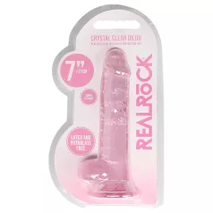   RealRock - διάφανο ρεαλιστικό ντίλντο (ροζ, 17 cm)