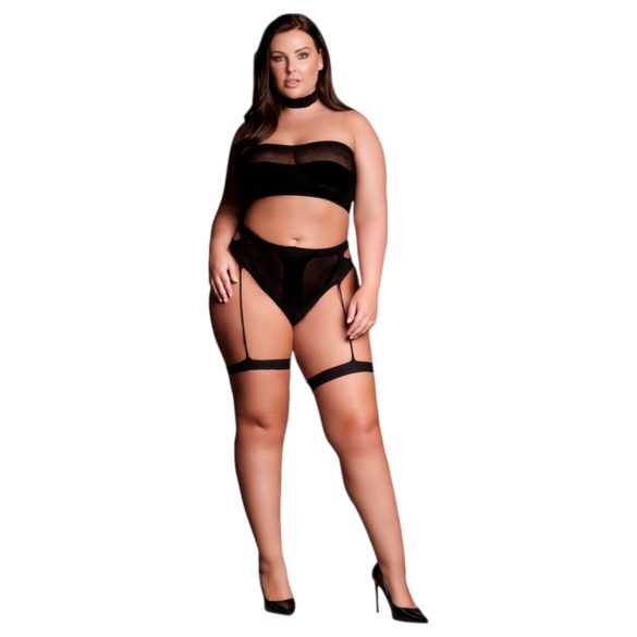Le Désir - σετ εσώρουχα plus size 3 τεμαχίων - μαύρο XL-4XL