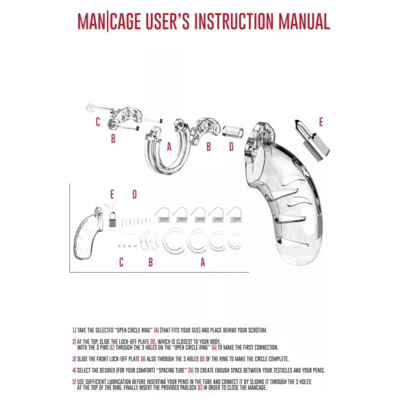 ManCage - Μοντέλο 13 κλουβί πέους (διάφανο) - 6,5 εκ.