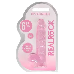   RealRock - ρεαλιστικό διάφανο ομοίωμα πέους - ροζ 15cm
