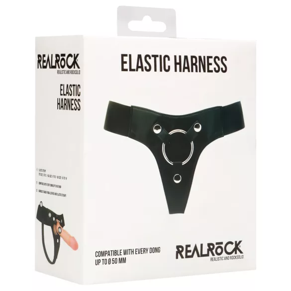 RealRock Elastic - ζώνη για strapon - μαύρο - unisex
