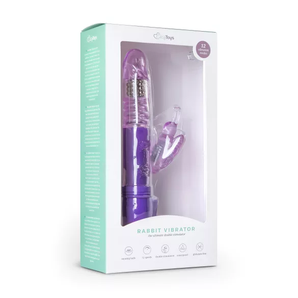 Easytoys Butterfly - δονητής πεταλούδα περιστρεφόμενος με ώθηση - μοβ