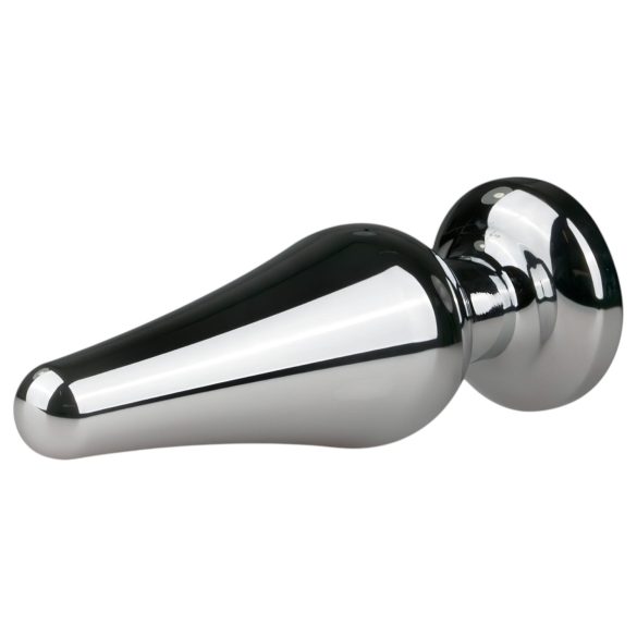 Easytoys - μεταλλικό πρωκτικό plug με ροζ πέτρα - ασημί 3,5cm