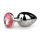 Easytoys Μεταλλικό No.1 - ροζ στολισμένο κώνος πρωκτικό plug - ασημί (2,7cm)