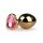 Easytoys Metal No.7 - χρυσό ανάλογο plug με ροζ πέτρα (3cm)