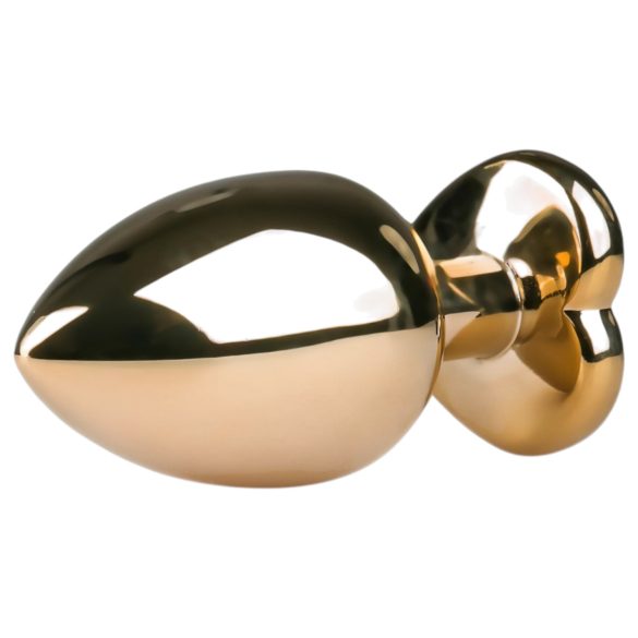 Easytoys - μεταλλικό πρωκτικό plug με καρδιά βάση - χρυσό ροζ 3,5cm