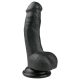 Easytoys - δονητής με βεντούζα και όρχεις (15cm) - μαύρο