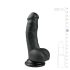 Easytoys - δονητής με βεντούζα και όρχεις (15cm) - μαύρο