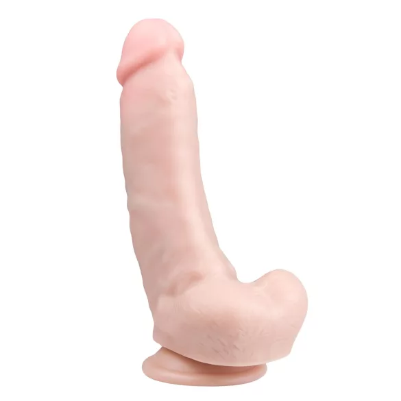 Easytoys - δονητής με όρχεις και βεντούζα 20cm - φυσικό χρώμα