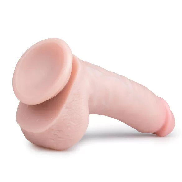 Easytoys - δονητής με όρχεις και βεντούζα 20cm - φυσικό χρώμα