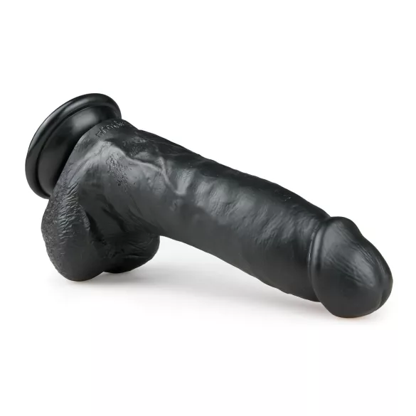 Easytoys - δονητής με βεντούζα & όρχεις - 20cm - μαύρος