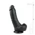 Easytoys - δονητής με βεντούζα & όρχεις - 20cm - μαύρος