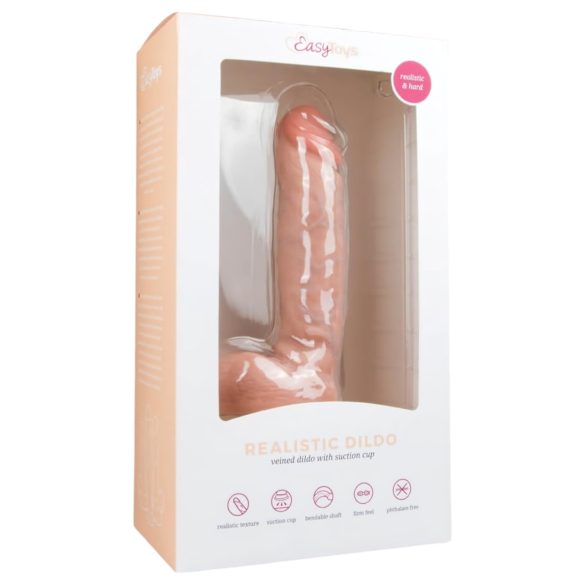 Easytoys - Δονητής με βεντούζα και όρχεις (22,5cm) - φυσικό