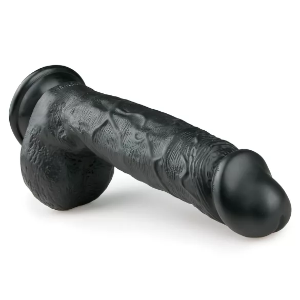Easytoys - δονητής με όρχεις & βεντούζα - 22,5εκ - μαύρος