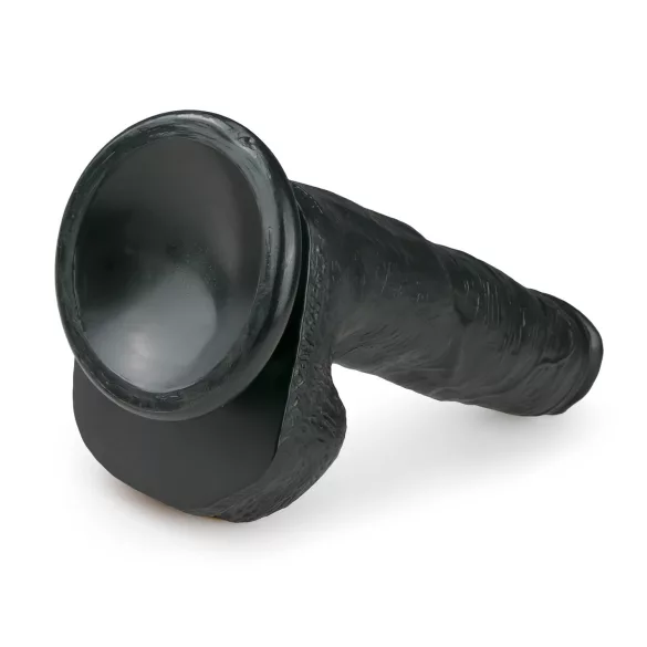 Easytoys - δονητής με όρχεις & βεντούζα - 22,5εκ - μαύρος