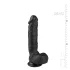 Easytoys - δονητής με όρχεις & βεντούζα - 22,5εκ - μαύρος