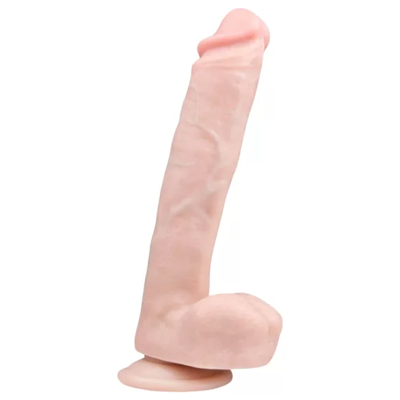 Easytoys - δονητής με όρχεις & βεντούζα - 26,5cm - φυσικό χρώμα