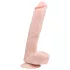 Easytoys - δονητής με όρχεις & βεντούζα - 26,5cm - φυσικό χρώμα