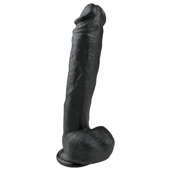 Easytoys - μεγάλο ομοίωμα με βεντούζα και όρχεις (26,5cm) - μαύρο