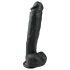 Easytoys - μεγάλο ομοίωμα με βεντούζα και όρχεις (26,5cm) - μαύρο