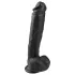 Easytoys - δονητής με όρχεις και βεντούζα - μεγάλος, μαύρος, 26,5cm