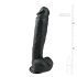 Easytoys - μεγάλο ομοίωμα με βεντούζα και όρχεις (26,5cm) - μαύρο