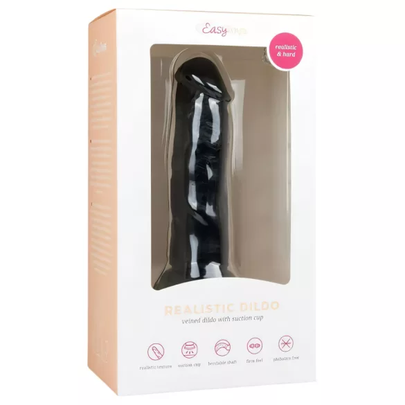 EasyToys - ρεαλιστικό δονητή χωρίς δόνηση με βεντούζα (15,5 εκ., μαύρο)