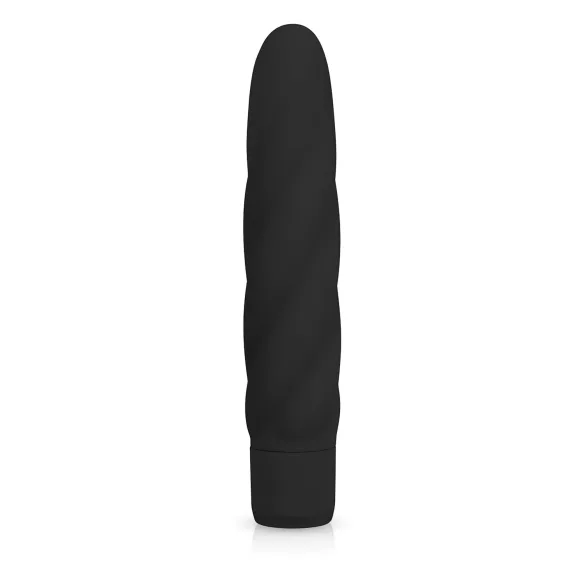Easytoys - δονητής ράβδος σιλικόνης με στριφτό σχέδιο - μαύρο