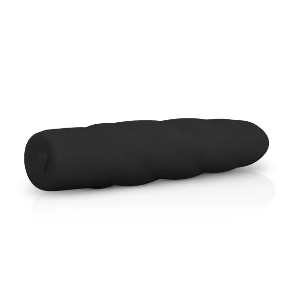 Easytoys - δονητής ράβδος σιλικόνης με στριφτό σχέδιο - μαύρο