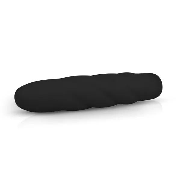 Easytoys - δονητής ράβδος σιλικόνης με στριφτό σχέδιο - μαύρο