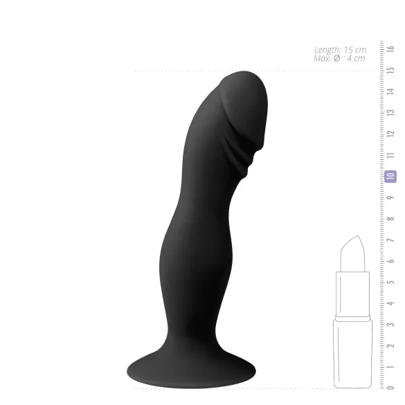 Easytoys - δονητής με βεντούζα και ρεαλιστική βάλανος - μαύρο