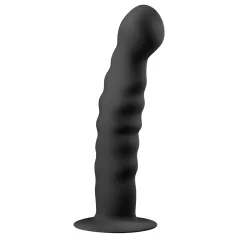   Easytoys Ribbed - ομοίωμα πρωκτού με βεντούζα - 14cm - μαύρο