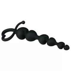   EasyToys - Αντρικό πρωκτικό δονητήρι με χάντρες (μαύρο)